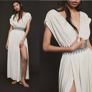 Free People Cream Maxi Dress with Black Accents